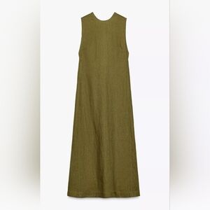 100% LINEN MIDI DRESS
